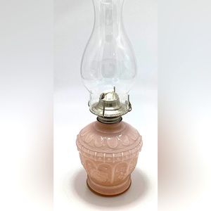 RARE Unique Vintage Kaadan LTD Light Pink Oil Lamp, Floral.